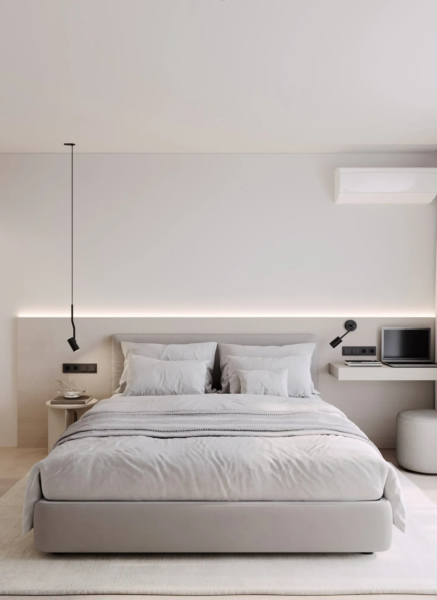 Спальня мрії: вишуканий інтер'єр із затишним ліжком та туалетним столиком